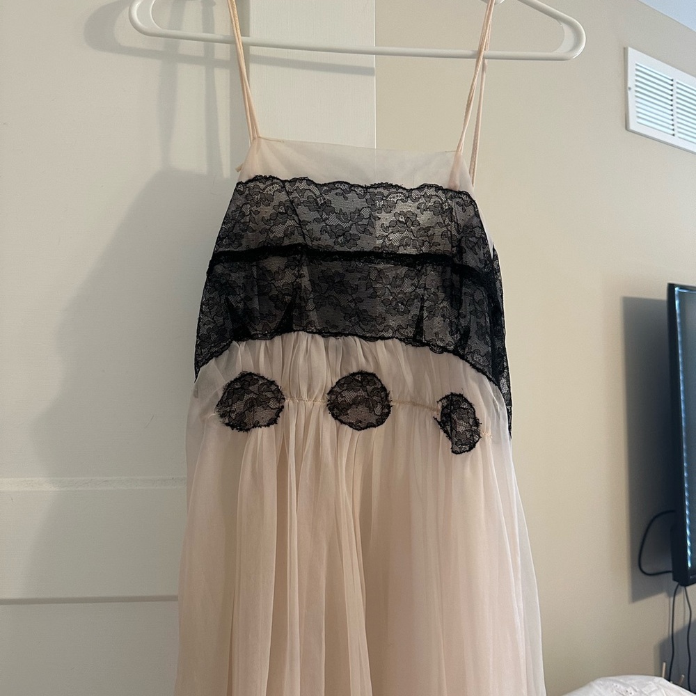 Vintage Lace Tulle Midi Dress Intimates Gown XS/S - Picture 4 of 6